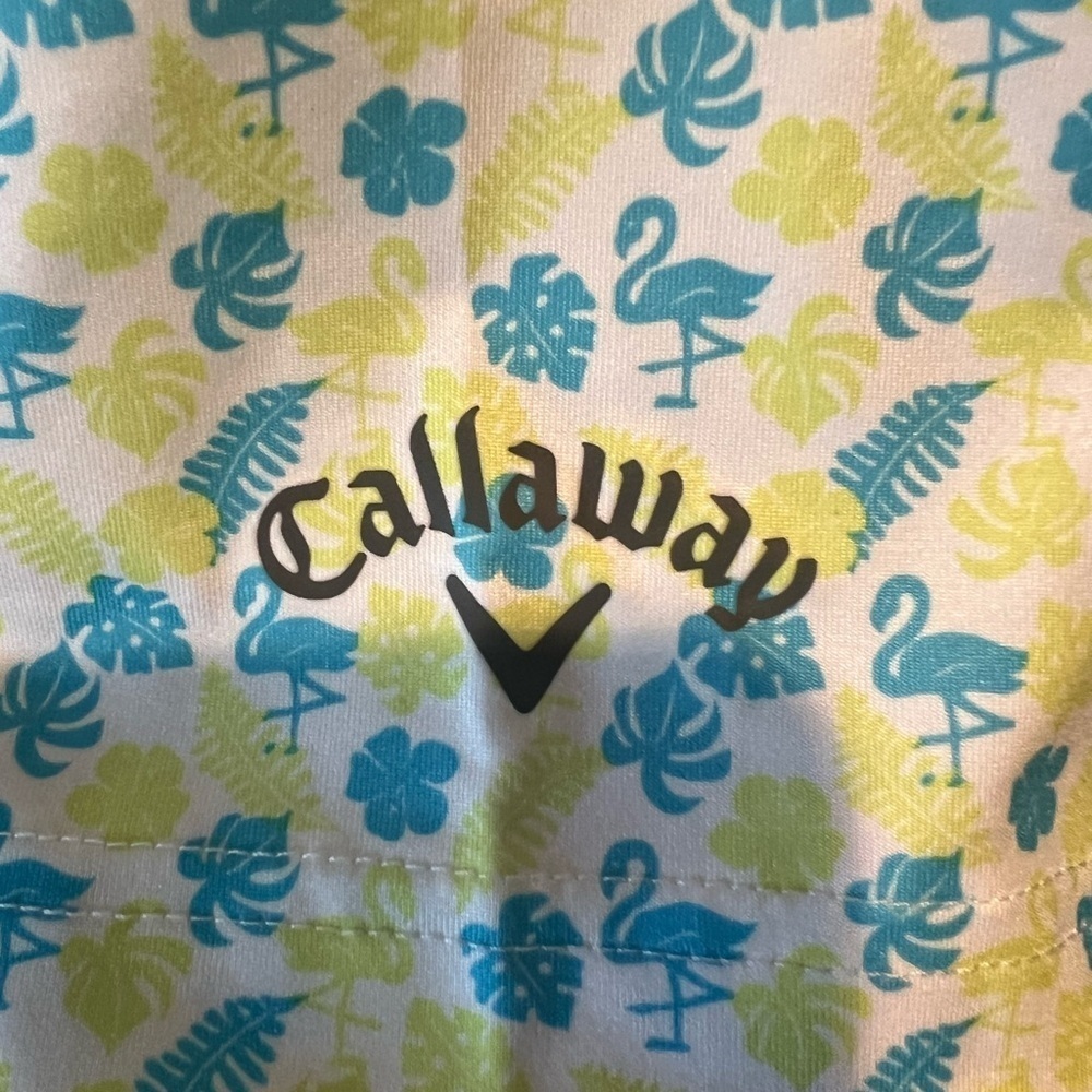 Callaway Opti-Dry Men's Green and Blue Patterned Polo Shirt, golf, casual, large - Picture 4 of 8